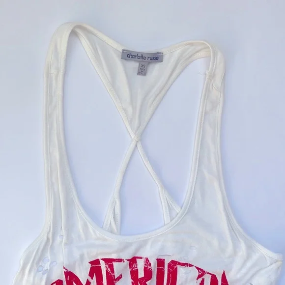 AMERICAN ROCKSTAR ROCK N ROLL DISTRESSED RACERBACK TEE - Picture 4 of 5